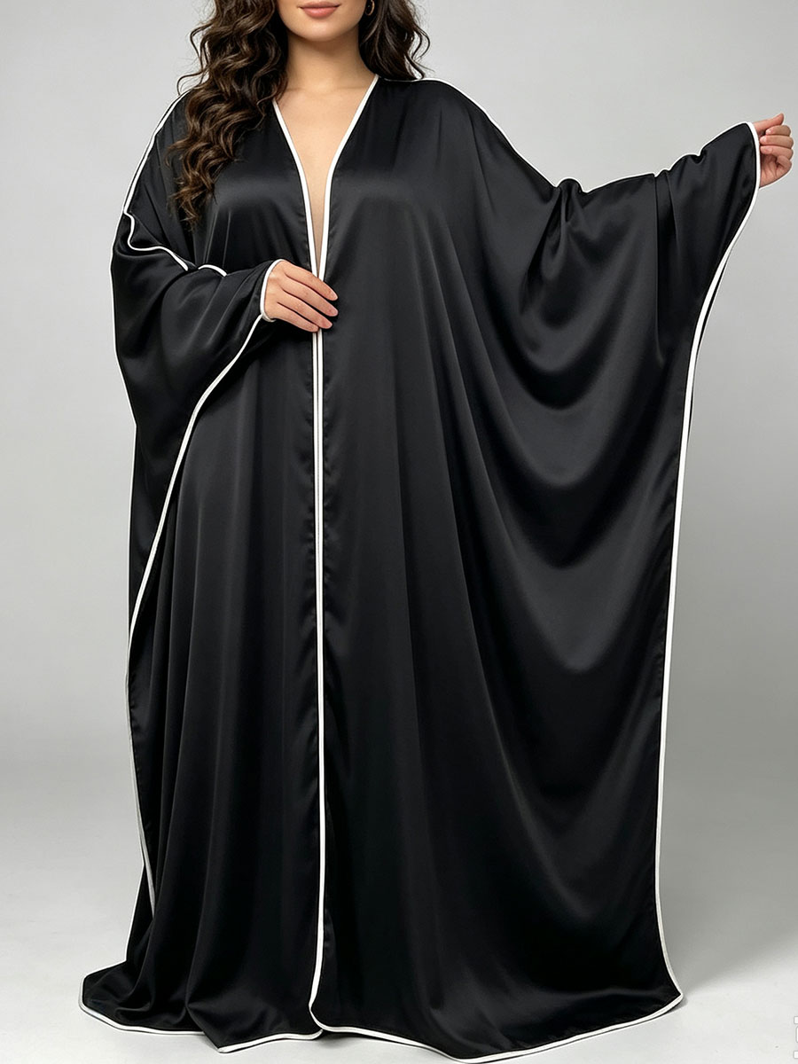 Abaya Modest Wear - Elegancka satynowa abaja kimono dla kobiet,