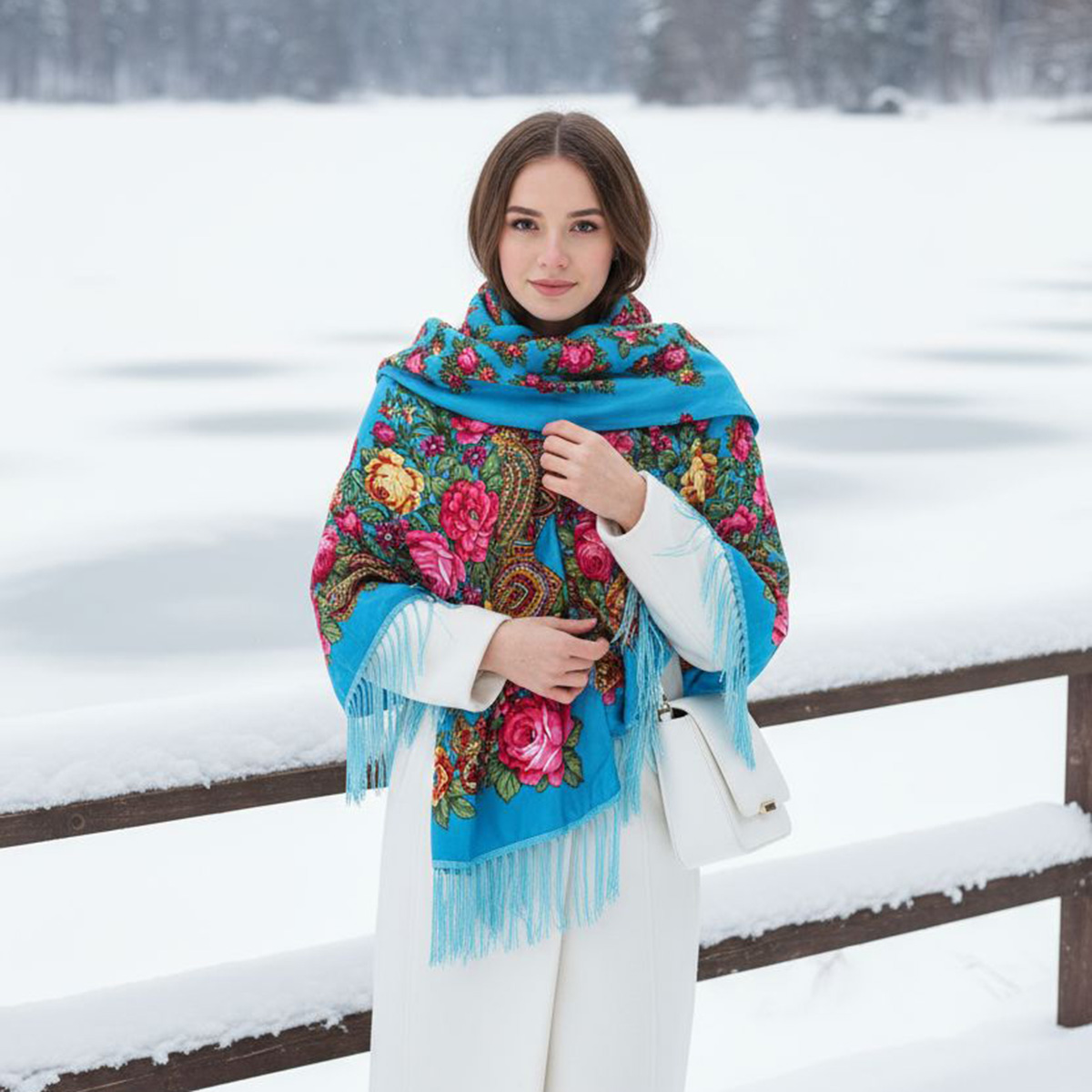 Women'S Ethnic Fashion Brands - Luksusowa Nowa Kwiatowa Retro Etniczna Apaszka