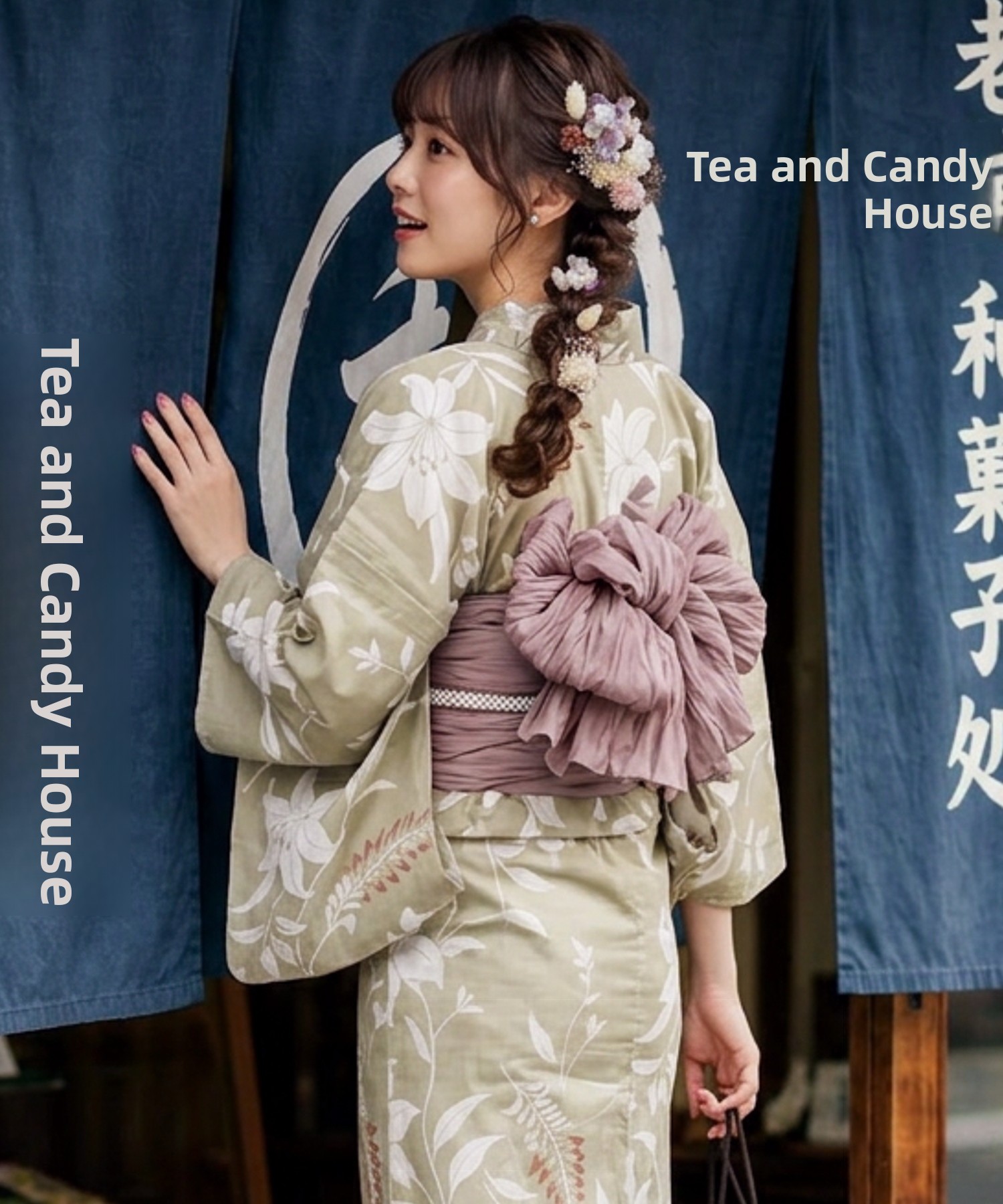Ethnic Style Dresses - Tradycyjna Yukata Kimono Sukienka dla Dziewczynek