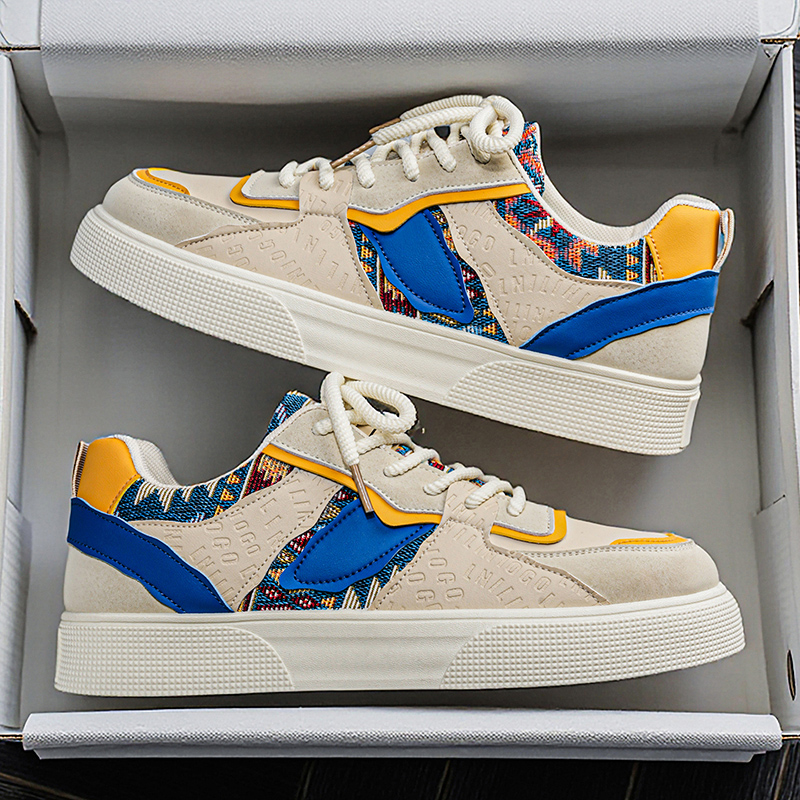 Fashion Ethnic Wear For Men - Męskie sneakersy vintage z patchworkiem na