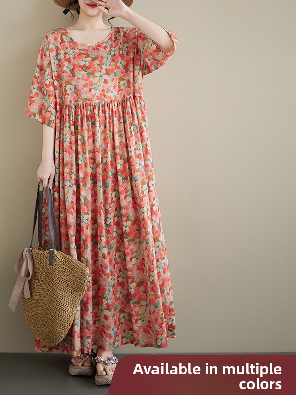Ethnic Style Dresses - Letnia sukienka ciążowa plus size z