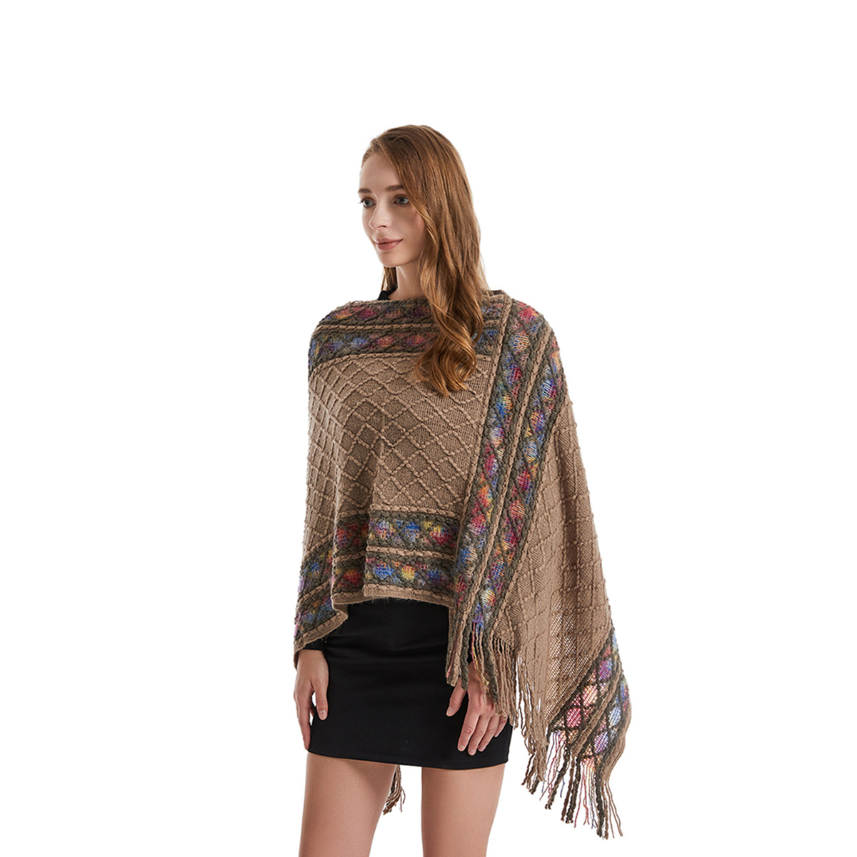 Ethnic Fashion For Ladies - Kobiety Wiosna Jesień Ponczo Unikalny Vintage