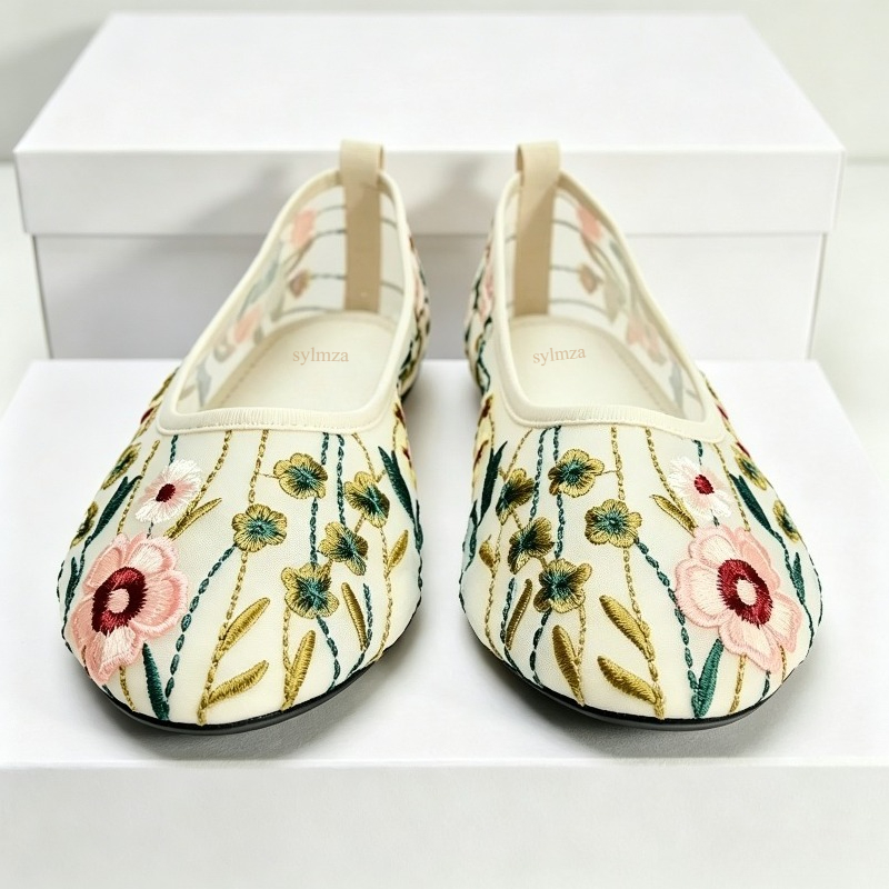 Okrągłe palce Mesh Ballet Flat – Women'S Ethnic Fashion Brands recenzja i cena