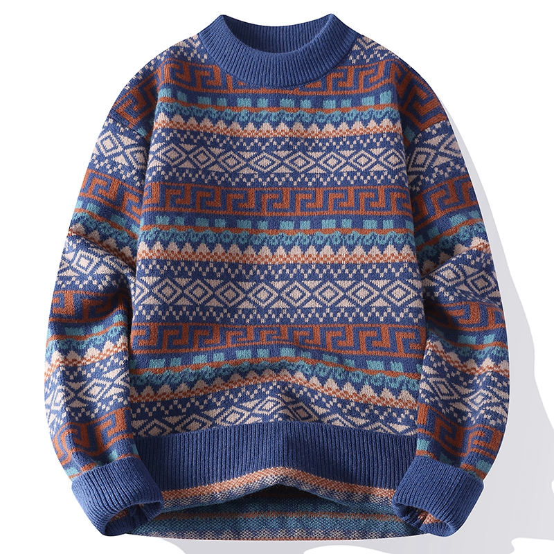 Modny męski sweter z okrągłym  – Ethnic Fashion Men recenzja i cena
