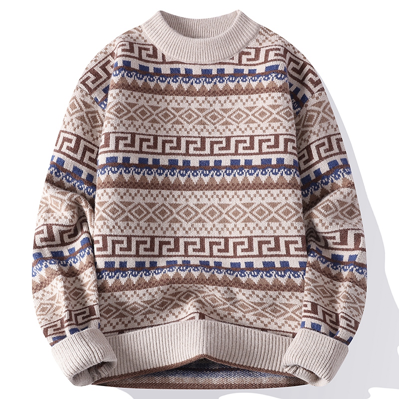 Modny męski sweter z okrągłym  – Ethnic Fashion Men recenzja i cena